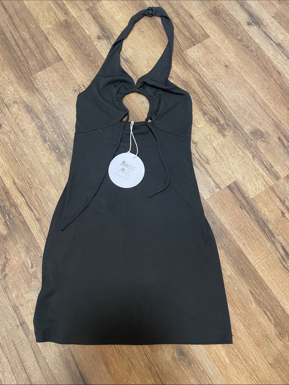 Princess Polly Black Halter Cutout Slip Dress